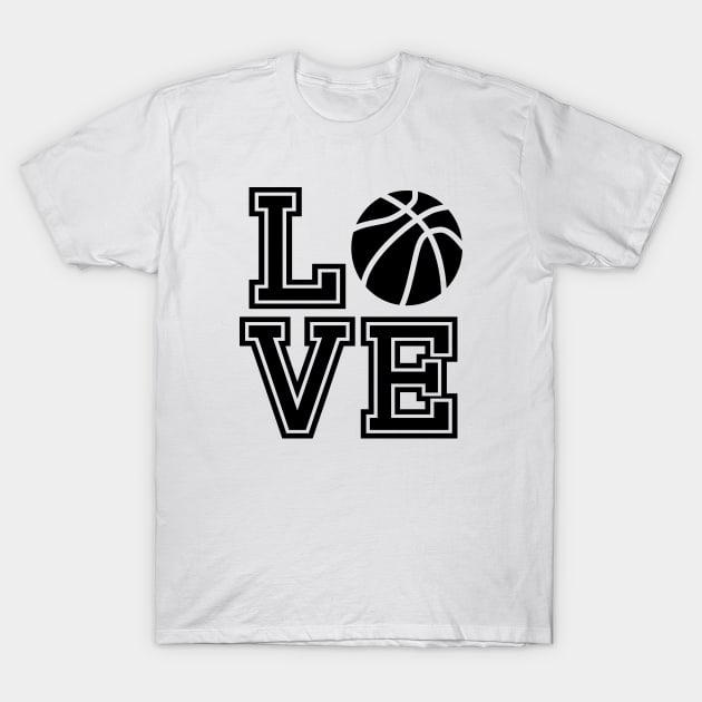 Basketball Love T-Shirt by SpaceManSpaceLand